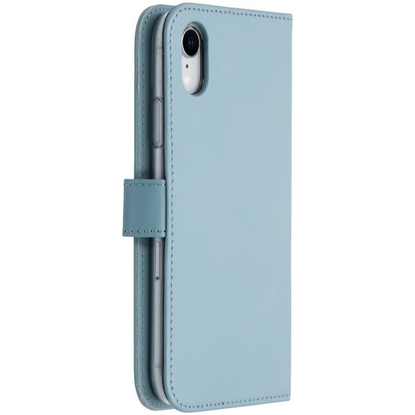 Selencia Echt Lederen Bookcase Apple iPhone Xr - Lichtblauw