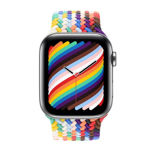 Apple Gevlochten solobandje Apple Watch Series 1 - 11 / SE / Ultra (44/45/46/49 mm) - Maat 1 - Pride Edition