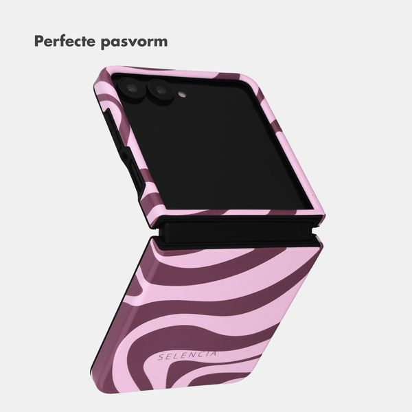 Selencia Vivid Backcover met MagSafe Samsung Galaxy Z Flip 8 - Wavy Swirl Pink Plum