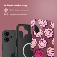 Selencia Vivid Backcover met MagSafe Apple iPhone 16 - Wavy Smiley Pink