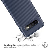 imoshion Carbon Softcase Backcover Samsung Galaxy S10 - Blauw