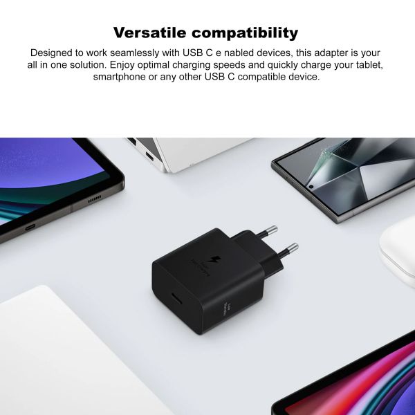 Samsung Originele Power Adapter met USB-C kabel - Oplader - USB-C aansluiting - Fast Charge - 45 Watt - 1,8 meter – Zwart