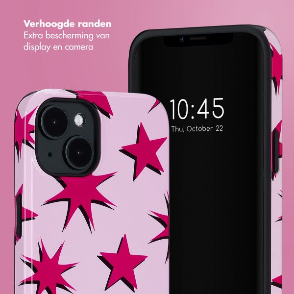 Selencia Vivid Backcover met MagSafe Apple iPhone 14 - Stars Rubine Red Light Pink