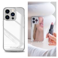 Selencia Mirror Backcover iPhone 14 Pro - Hoesje met spiegel - Zilver