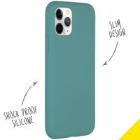 Accezz Liquid Silicone Backcover Apple iPhone 11 Pro - Donkergroen