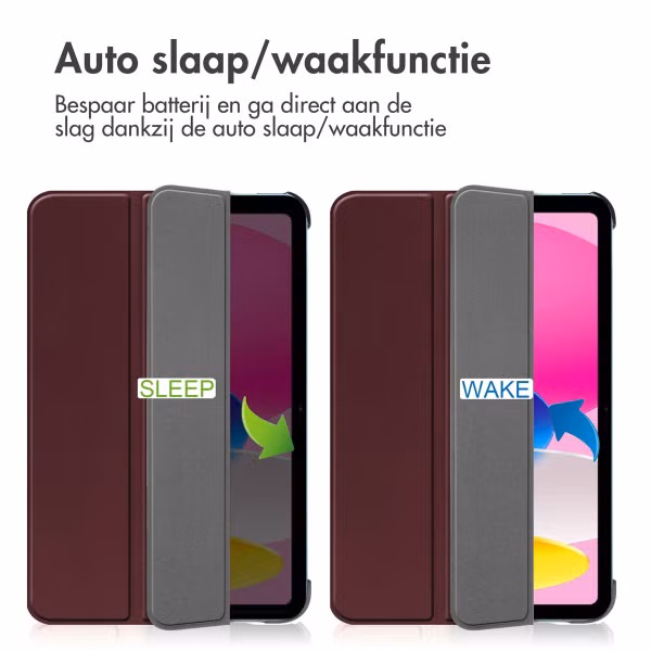 imoshion Trifold Bookcase Apple iPad 11 (2025) 11 inch A16 / iPad 10 (2022) 10.9 inch - Bordeaux