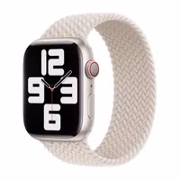 Apple Gevlochten solobandje Apple Watch | 44/45/46/49 mm - Maat 10 - Starlight