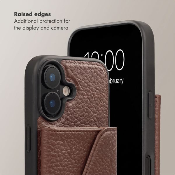 Selencia Sera Phone Case with Cord and Envelope Card Holder Apple iPhone 17 - Chocolate Brown
