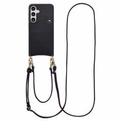 Selencia Nova Telefoonhoes met Koord en Pashouder Samsung Galaxy S24 / S25 - Zwart