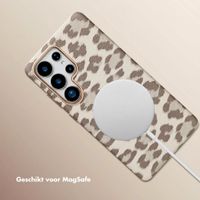 Selencia Sabi Backcover Panterprint met MagSafe Samsung Galaxy S25 Ultra - Soft Ivory