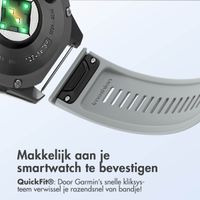 imoshion QuickFit® Stripe Siliconenbandje Garmin Watch | 26 mm aansluiting - Grijs