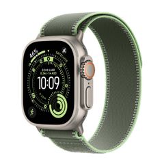 Apple Trail Loop Band Apple Watch Series 1 t/m 11 / SE / Ultra (44/45/46/49 mm) - Maat S/M - Neon / Green Black Titanium