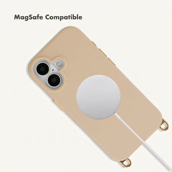 Selencia Rivièra MagSafe Back Cover with detachable hooks Apple iPhone 16 - Milky Latte
