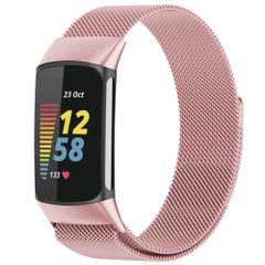 imoshion Milanees magnetisch bandje Fitbit Charge 5 / Charge 6 - Maat M - Roze