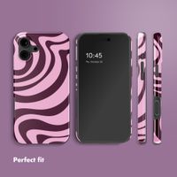 Selencia Vivid Back Cover Apple iPhone 16 - Wavy Swirl Pink Plum