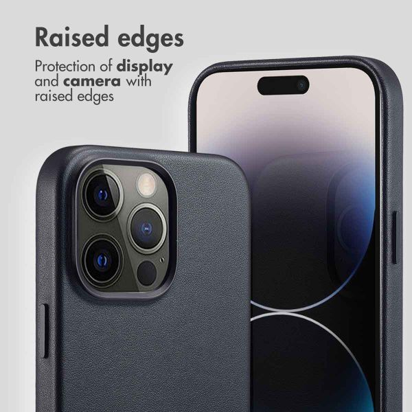 Accezz Leather Back Cover with MagSafe Apple iPhone 14 Pro Max - Onyx Black