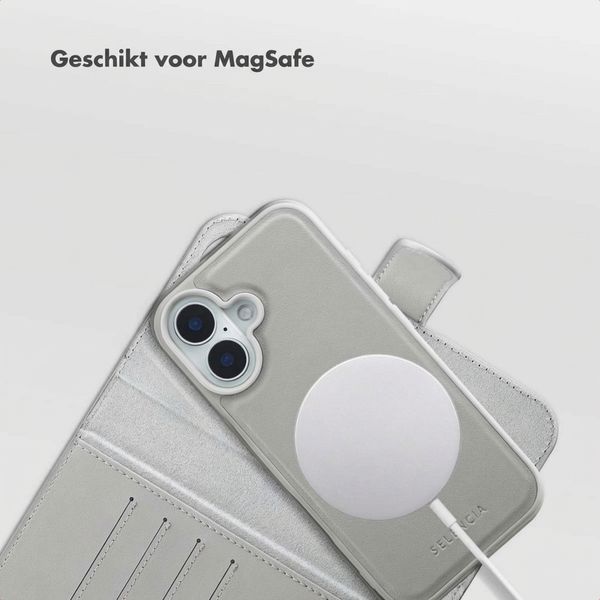 Selencia Olyn Uitneembare Bookcase met MagSafe Apple iPhone 16 - Grijs