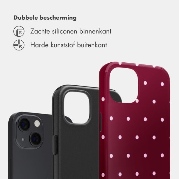 Selencia Vivid Backcover Apple iPhone 13 / 13 Pro - Happy Dots Burgundy