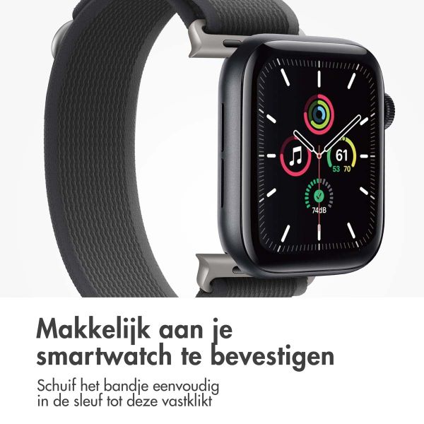 imoshion Nylon Trail bandje Apple Watch Series 1 t/m 11 / SE / Ultra (44/45/46/49 mm) - Black / Grey