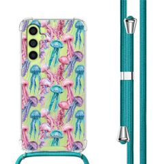 imoshion Design hoesje met koord Samsung Galaxy A34 (5G) - Jellyfish Watercolor