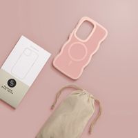 Selencia Wavy Backcover met MagSafe Samsung Galaxy S25 Ultra - Soft Pink