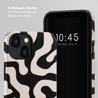 Selencia Vivid Tough Backcover iPhone 13 - Art Wave Black