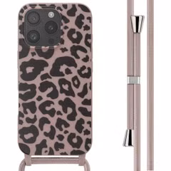 imoshion Siliconen design hoesje met koord Apple iPhone 16 Pro - Animal Pink