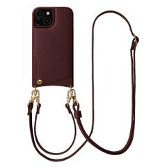 Selencia Nova Telefoonhoes met Koord en Pashouder Apple iPhone 15 - Bold Burgundy