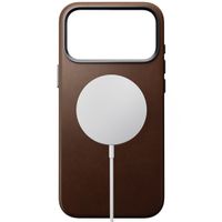 Nomad Traditional Leather Backcover met MagSafe Apple iPhone 17 Pro Max - Bruin