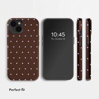 Selencia Vivid Back Cover Apple iPhone 14 - Happy Dots Chocolate