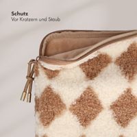 Selencia Teddy Laptop hoes 15-16 inch - Laptopsleeve - Checks