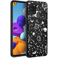 imoshion Design hoesje Samsung Galaxy A21s - Heelal - Wit