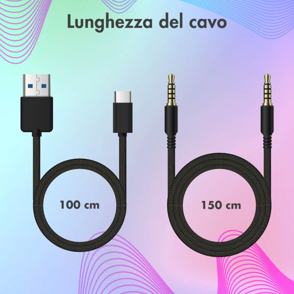 imoshion Draadloze Kinderkoptelefoon LED Light - Decibelbegrenzer - Met AUX kabel - Hot Pink / Apricot Orange Crush