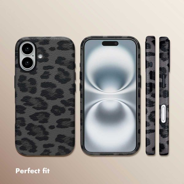 Selencia Sabi Back Cover Panther Print with MagSafe Apple iPhone 16 - Midnight Black
