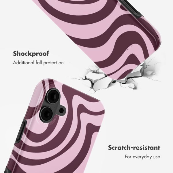 Selencia Vivid Back Cover with MagSafe Apple iPhone 16 - Wavy Swirl Pink Plum