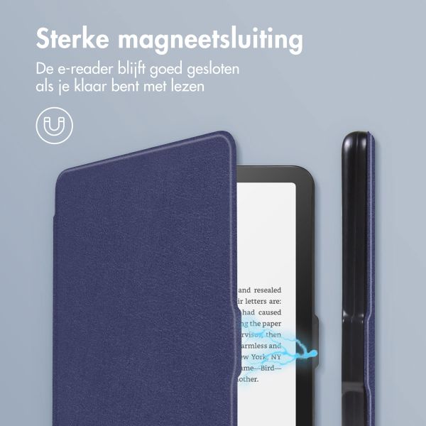 imoshion Slim Hard Case Bookcase Amazon Kindle Paperwhite (2024) / Paperwhite Signature Edition (2024) / Colorsoft (2024) / Colorsoft Signature Edition (2024) - Donkerblauw