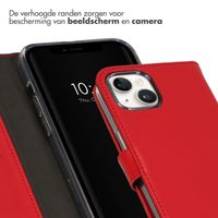 Selencia Echt Lederen Bookcase iPhone 15 Plus - Rood