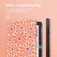 imoshion Design Slim Hard Case Bookcase Kobo Clara Colour / BW - Orange Flowers Connect