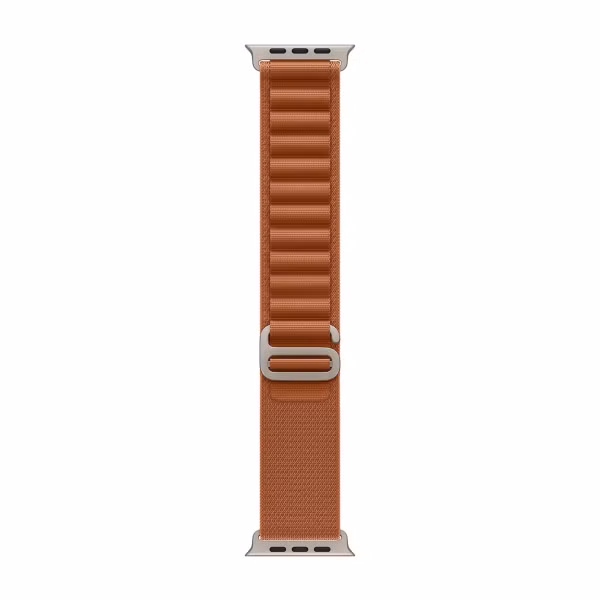 Apple Alpine Loop Band Apple Watch Series 1 - 11 / SE / Ultra (44/45/46/49 mm) - Maat S - Terracotta / Natural Titanium