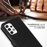 Selencia Echt Leren Bookcase Samsung Galaxy A53 - Zwart