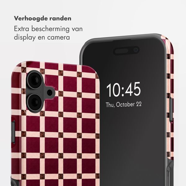 Selencia Vivid Backcover met MagSafe Apple iPhone 16 - Check This Burgundy