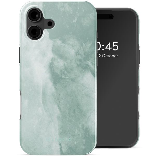 Selencia Vivid Tough Backcover met MagSafe iPhone 16 - Marble Grayed Jade