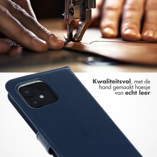 Selencia Echt Leren Bookcase Fairphone 6 - Donkerblauw
