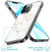 imoshion Design hoesje iPhone 12 (Pro) - White Marble