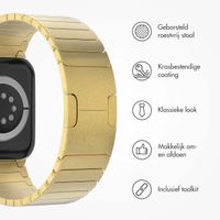 Selencia Stalen schakelband Apple Watch Series 1 t/m 10 / SE / Ultra (2) (44/45/46/49 mm) - Goud