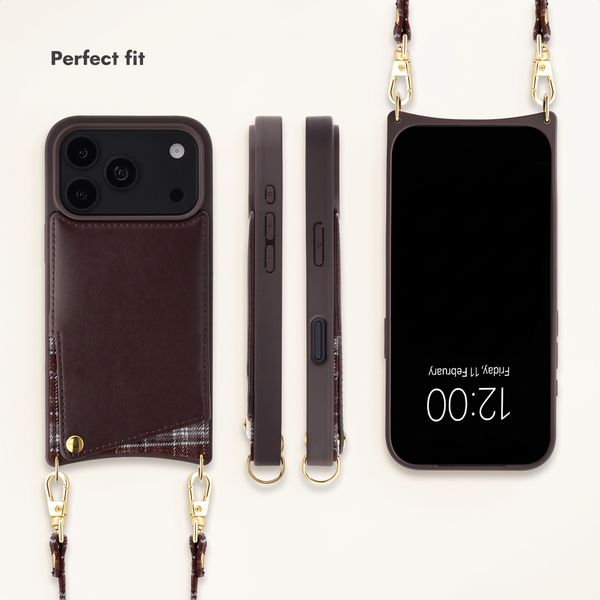 Selencia Nova Phone Case with Cord and Card Holder Apple iPhone 18 Pro / 17 Pro - Checks