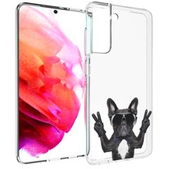 imoshion Design hoesje Samsung Galaxy S21 FE - Bulldog - Zwart