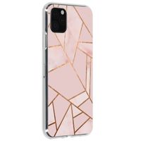 Design Backcover iPhone 11 Pro Max - Roze Grafisch / Koper