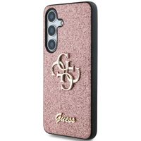 Guess 4G Metal Logo Glitter Backcover Samsung Galaxy S25 - Roze