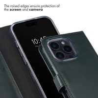 Selencia Genuine Leather Book Case Apple iPhone 16 Pro - Green